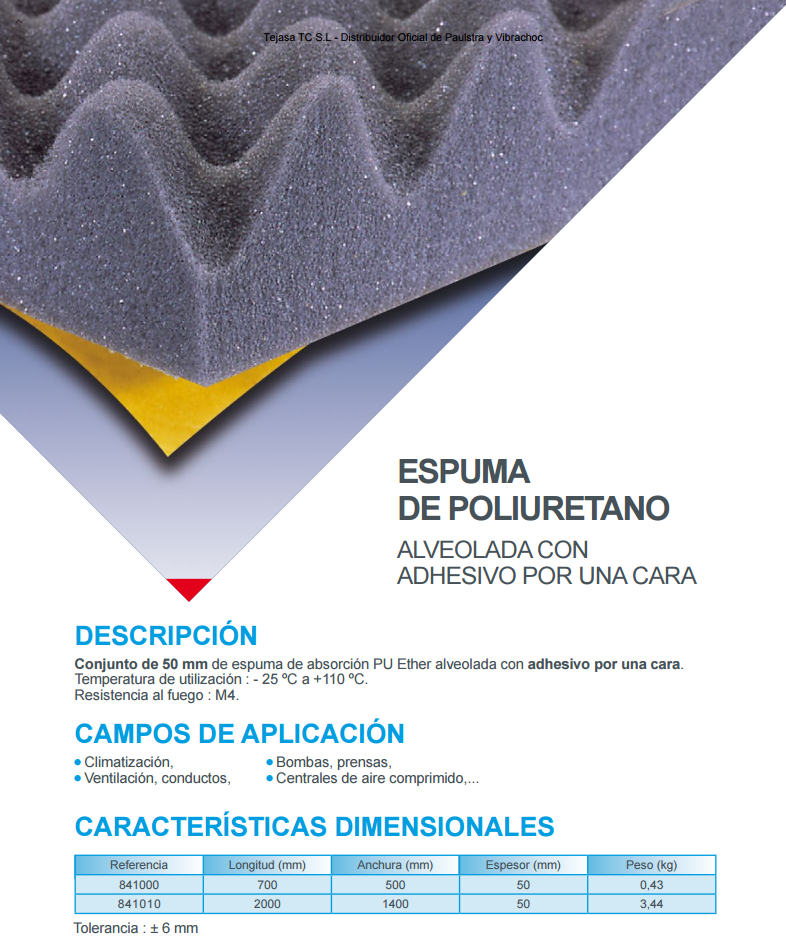 Cat�logo de Espumas acusticas 841000,841010
