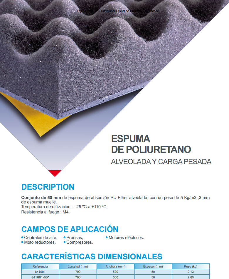Cat�logo de Espumas acusticas 841001,841001-50*