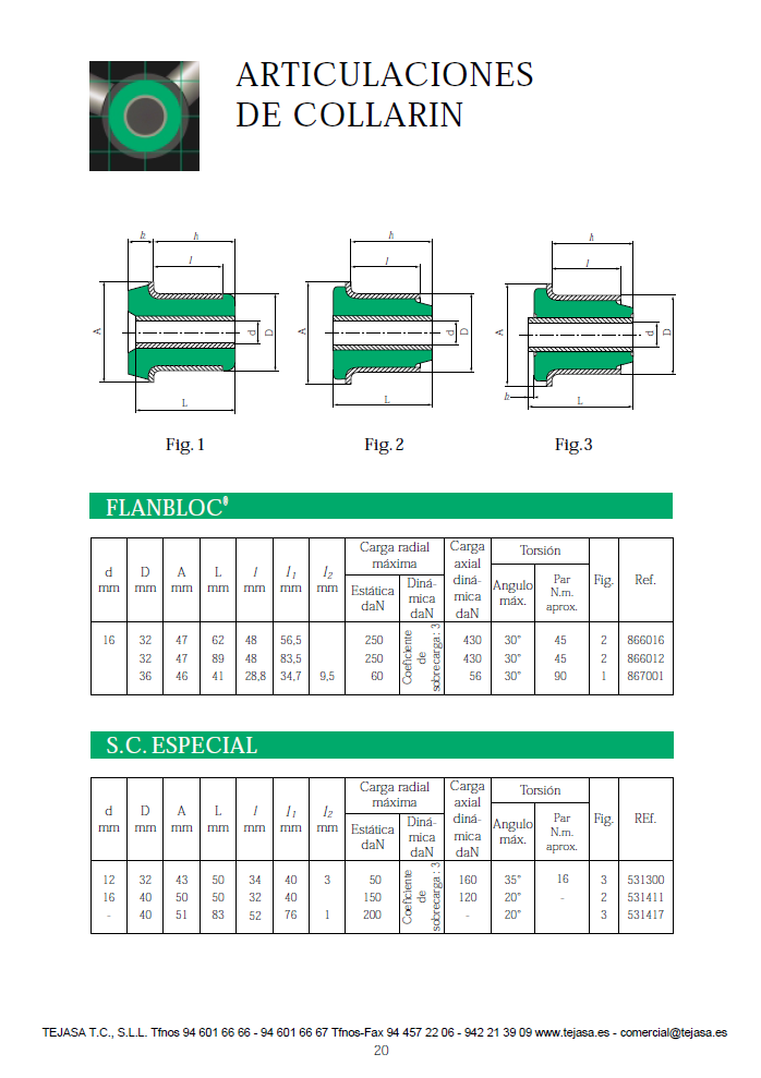 Cat�logo de Articulaciones elasticas Articulaciones de collar�n