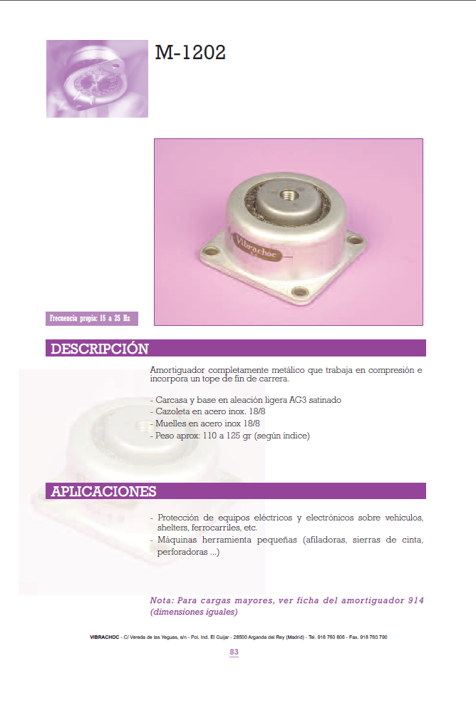 Cat�logo de Suspensiones metalicas M-1202
