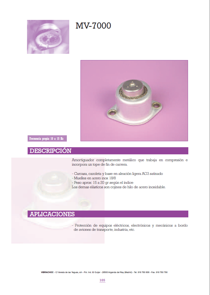 Cat�logo de Suspensiones metalicas MV-7000