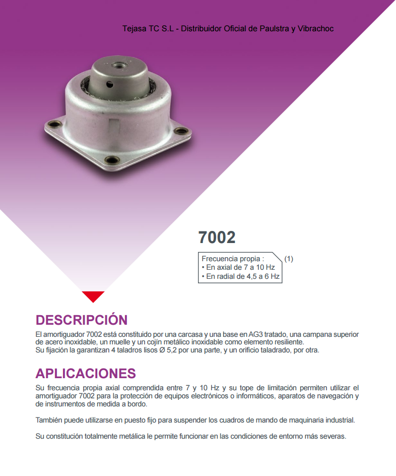 Cat�logo de Suspensiones metalicas MV-7002
