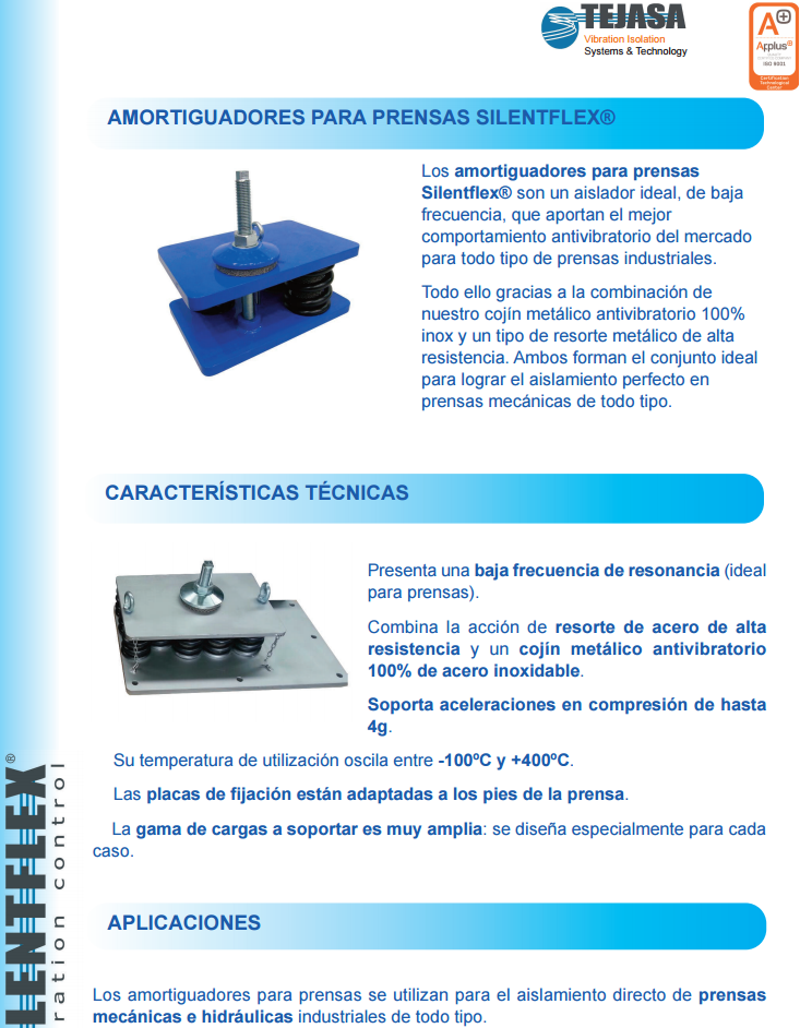 Cat�logo de Suspensiones metalicas  Amortiguador prensa silentblock
