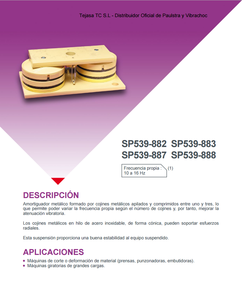 Cat�logo de Suspensiones metalicas SP539-882,883,887,888