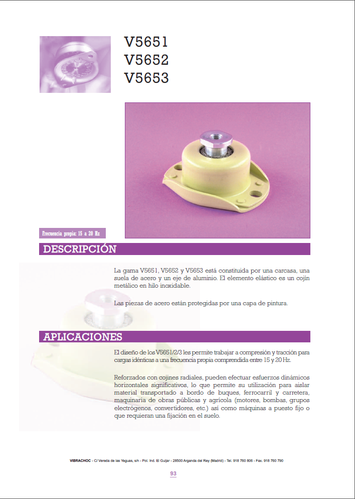 Cat�logo de Suspensiones metalicas V-5651,5652,5653