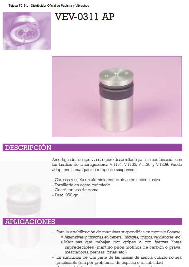 Cat�logo de Suspensiones metalicas VEV-0311 AP