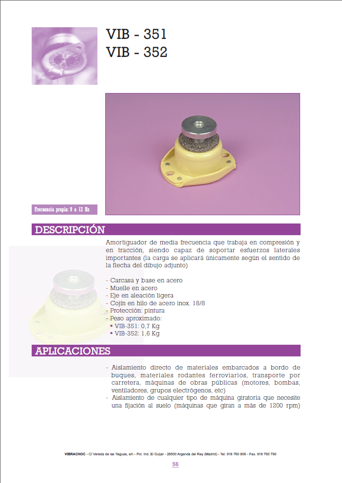 Cat�logo de Suspensiones metalicas V1B-351,V1B-352