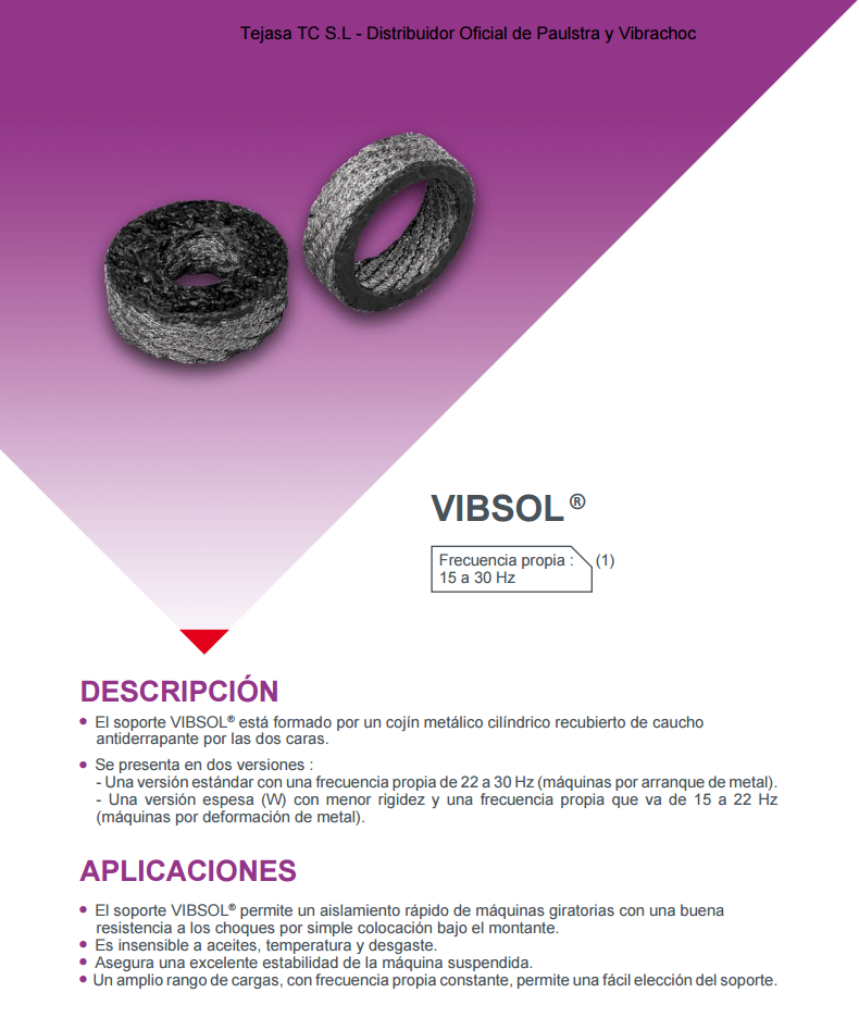 Cat�logo de Suspensiones metalicas Vibsol