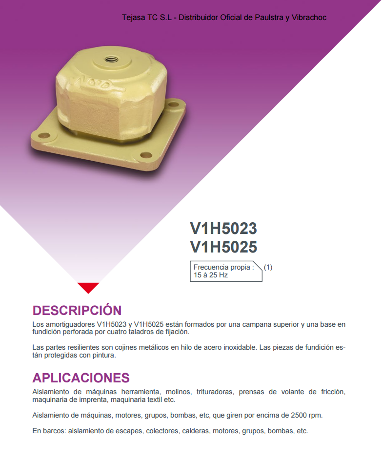 Cat�logo de Suspensiones metalicas VIH-5023, VIH-5025