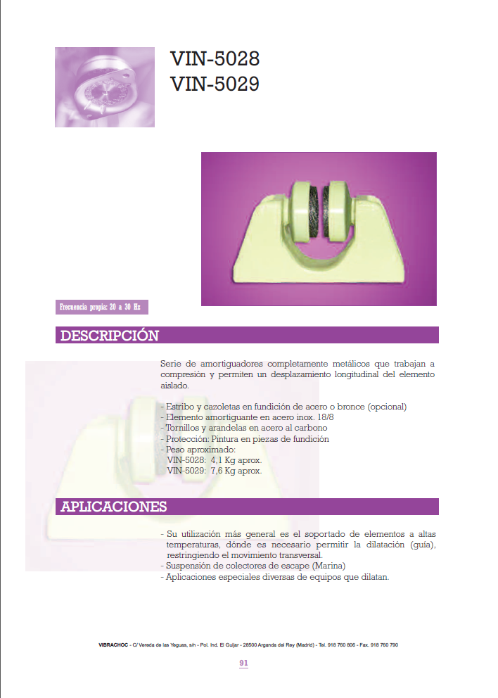 Cat�logo de Suspensiones metalicas VIN-5028,VIN-5029